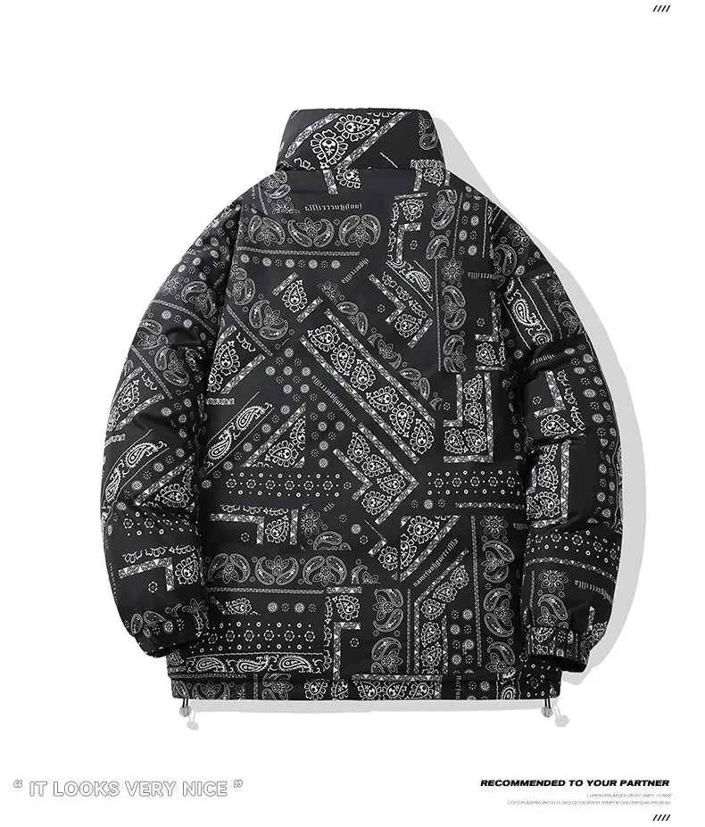 Double-Sided Wear Thickened Cotton Jacket for Men Women Stand Collar Warm Casual Loose Fit Winter Couple Windproof Bread Jacket