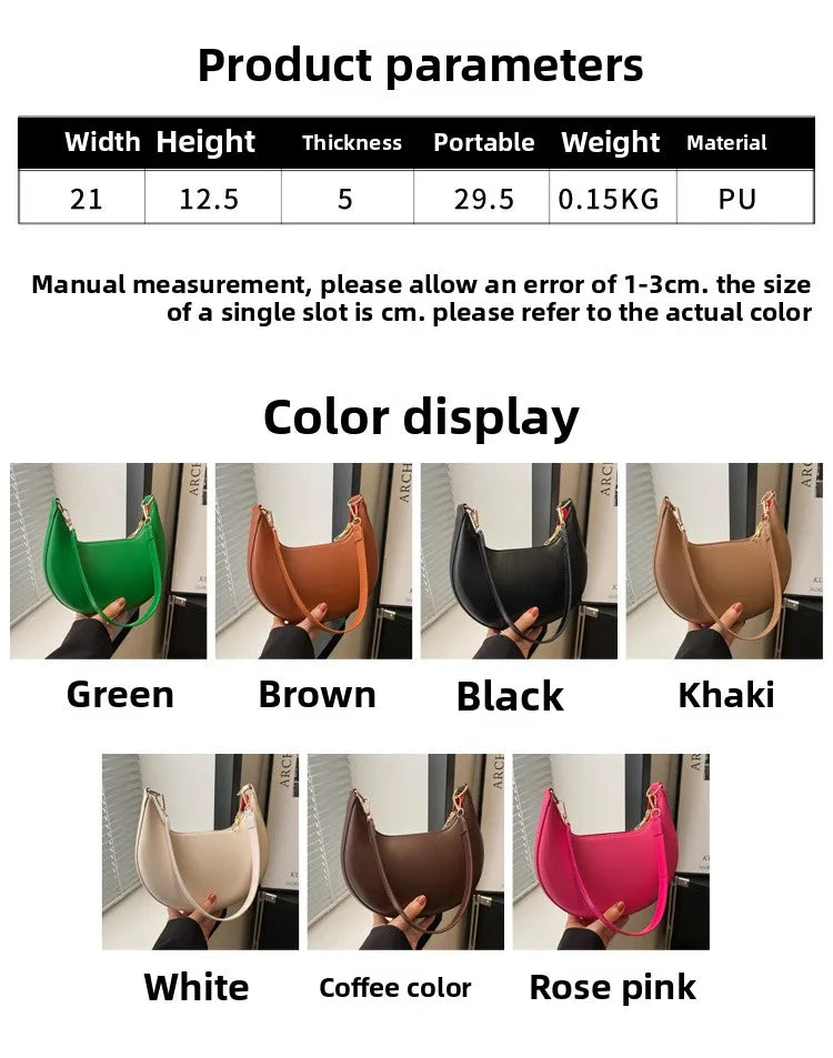 New Fashionable High-end Moon-shaped Baseball Bag Showing Luxury Women's Single Shoulder Bag Elegant lady Handbags bolso mujer