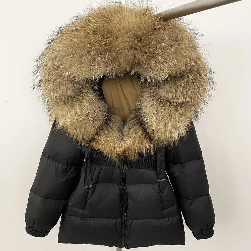 OFTBUY 2025 Winter Clothing Puffer Jacket Women Real Fox Fur Hooded Thick Warm 90% White Duck Down Coat Female Parkas Waterproof