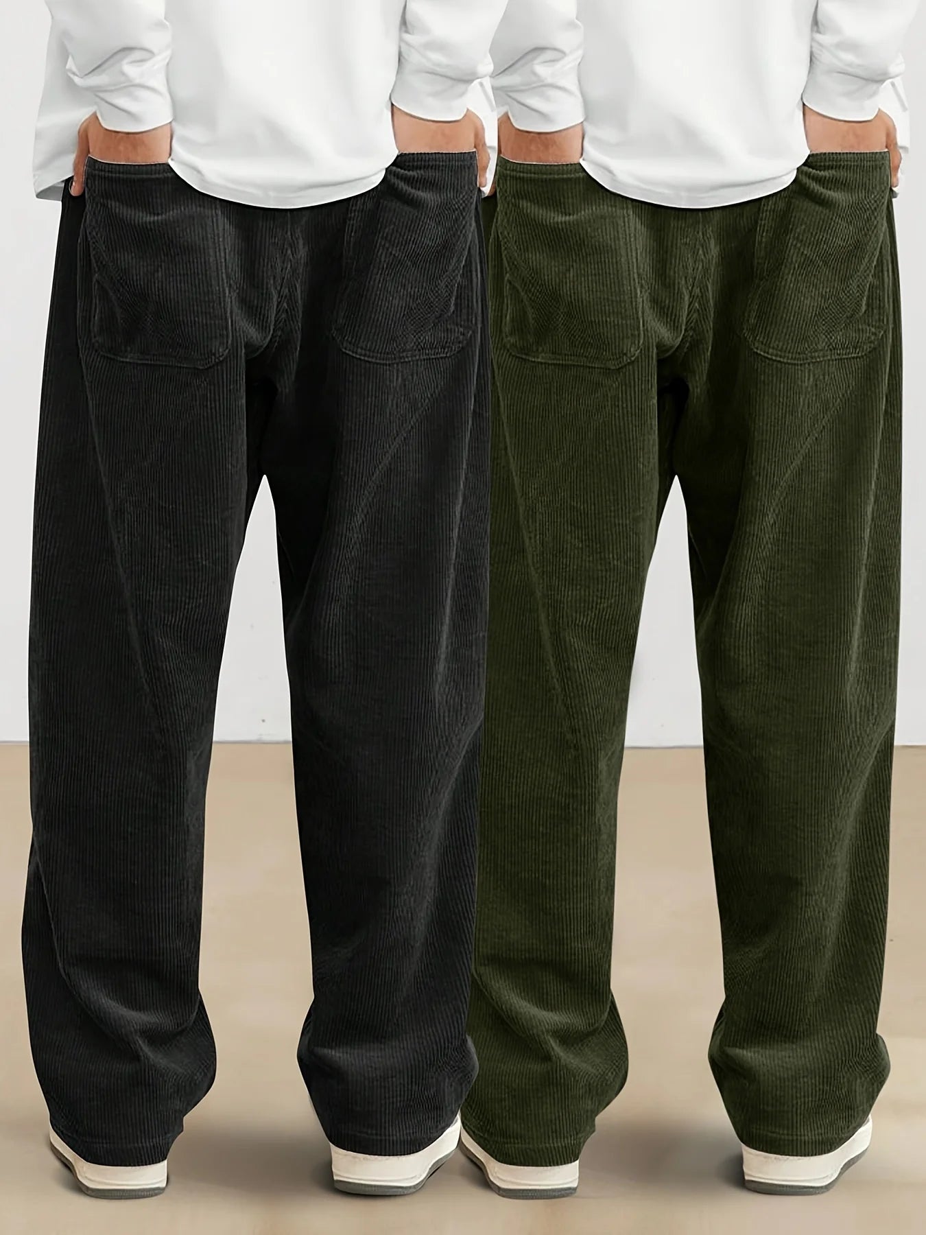 Corduroy pants men clothing Sweatpants Loose-Fit Casual Pants man baggy hosen Regular Length Trousers men cargo pants women