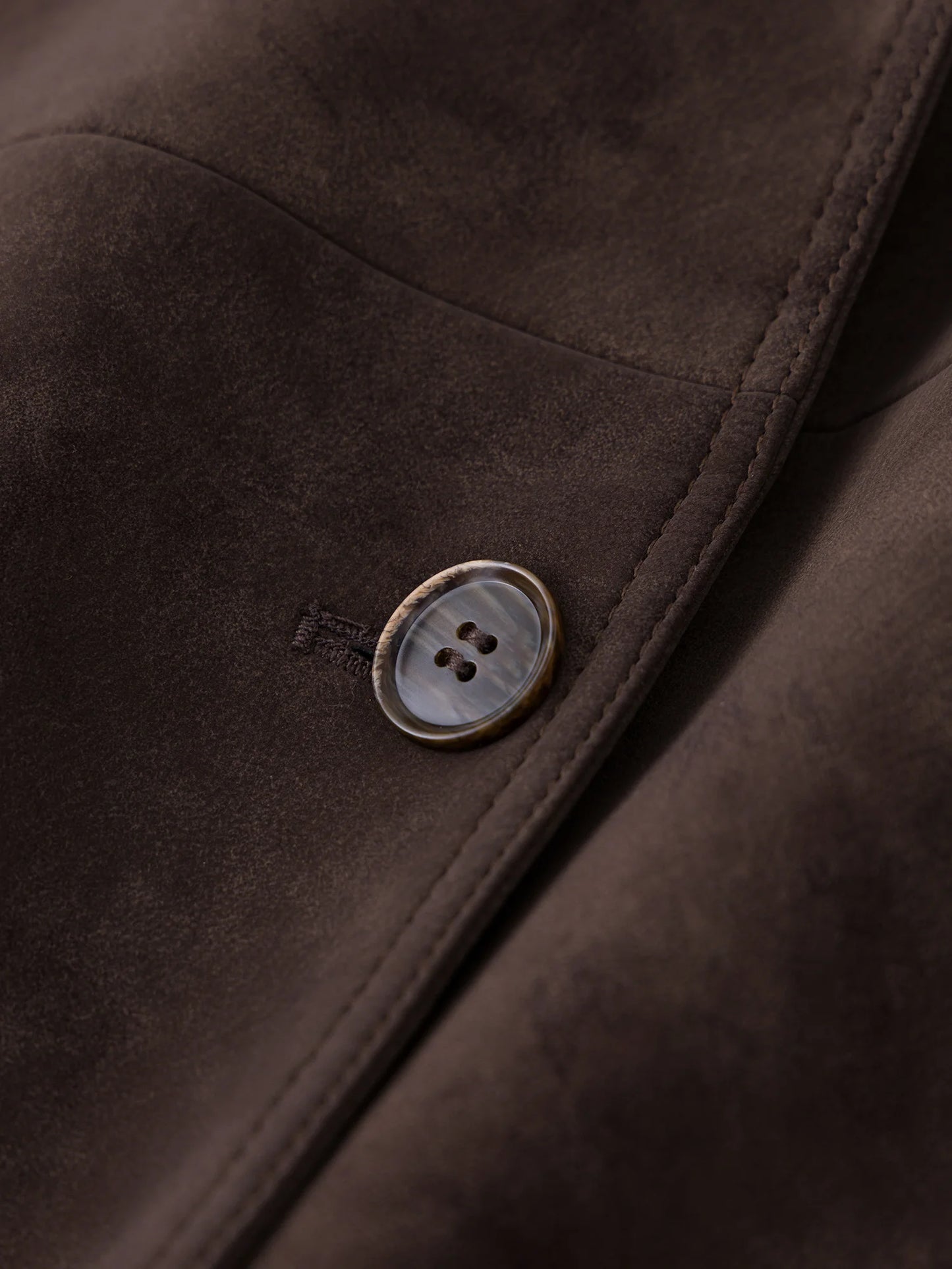 FSLE Retro Double-breasted Lapel Loose Leather Jacket for Women 2025 Winter New Casual Coffee-colored Jacket Loose Fit