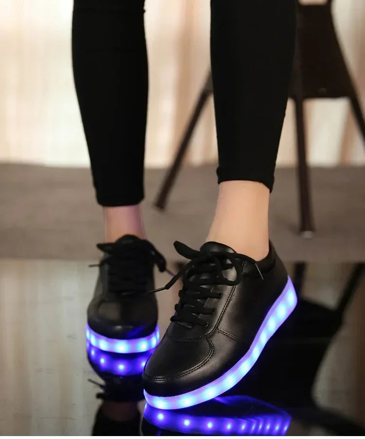Maogu 2024 Adult Unisex Womens Mens Kid Luminous Sneakers Glowing USB Charge Boys LED Colorful Light-up Shoes Girls Footwear