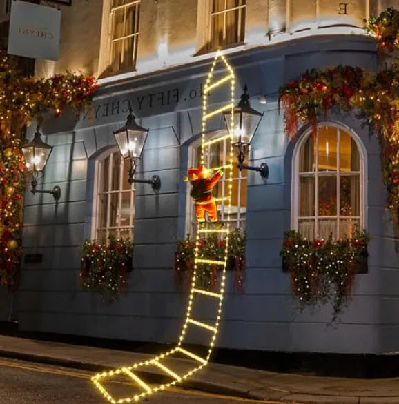 1.5/3M Christmas Decoration LED Santa Claus Climbing Ladder Light USB Plug 8 Flashing Modes Suitable Home Xmas Tree Wall Window