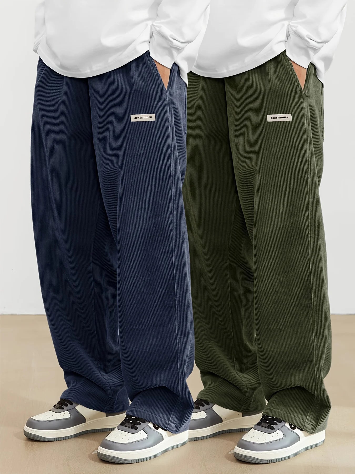 Corduroy pants men clothing Sweatpants Loose-Fit Casual Pants man baggy hosen Regular Length Trousers men cargo pants women
