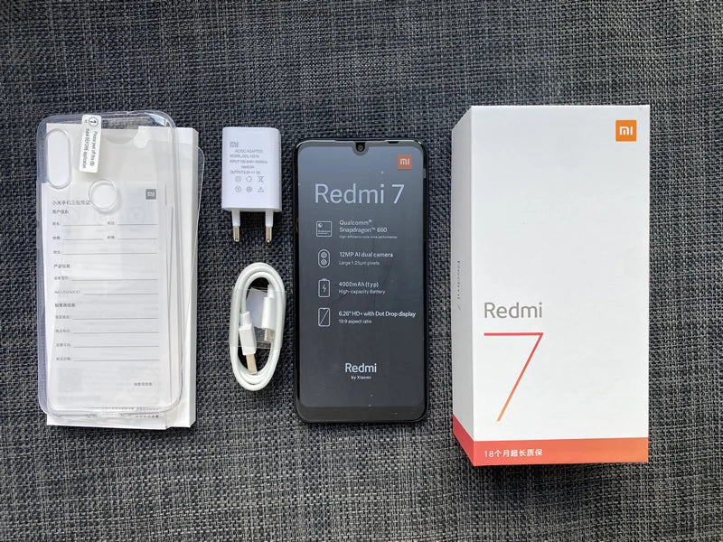 Original Xiaomi Redmi 7 4GB 64GB 6.81'' Mobile Phones Global ROM Google Play Android 4000 mAh Smartphone Fingerprint Free Gift