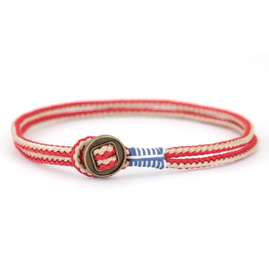 Noter Ethnic Rope Bracelet Man Grade A 3mm Thin String Charm Braslet Leisure Versatile Accessories Retro Lucky Thread Braclet