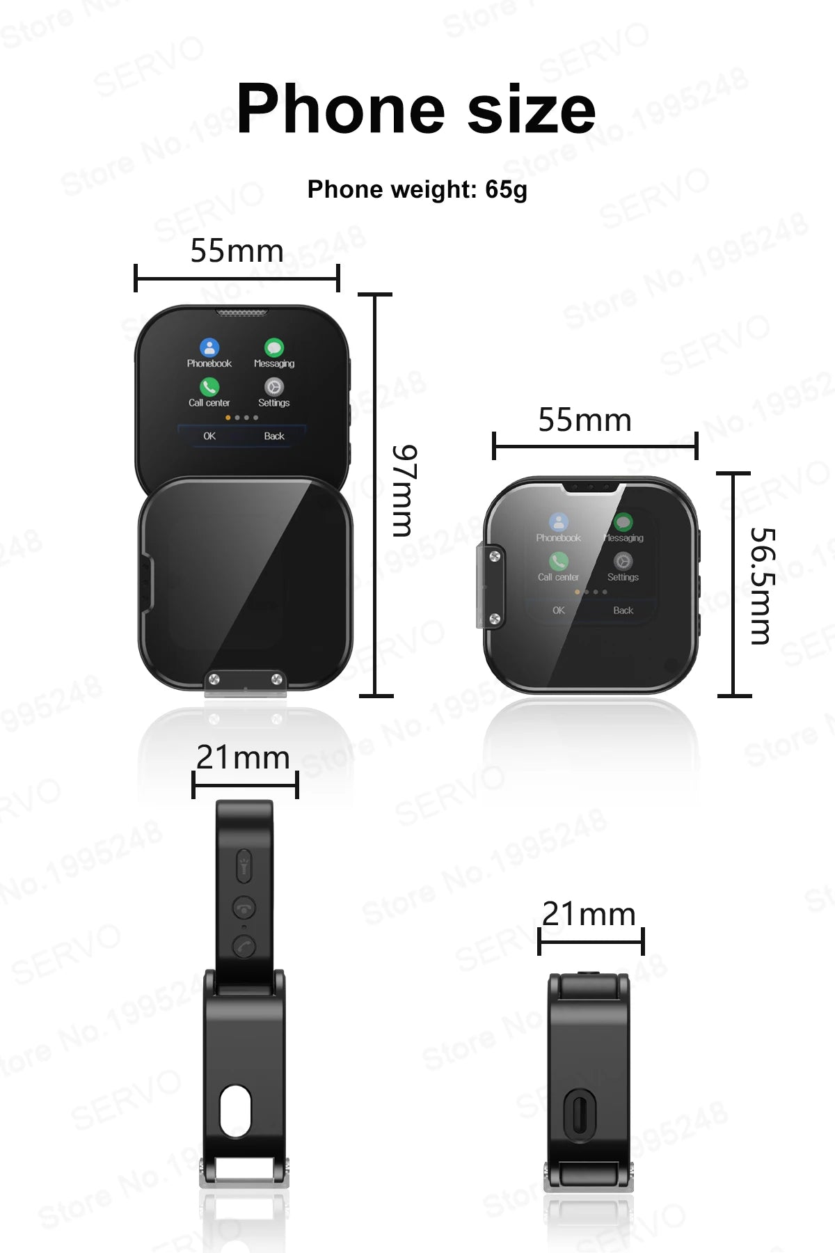 SERVO i19 Rotate Mini Mobile Phone 1.69" Touch Screen 2 SIM Standby Bluetooth Dialer Magic Voice FM Radio 2G GSM Small Cellphone
