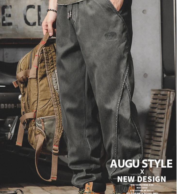 Men's American Retro Leggings Work Pants Loose Haren Casual Pants