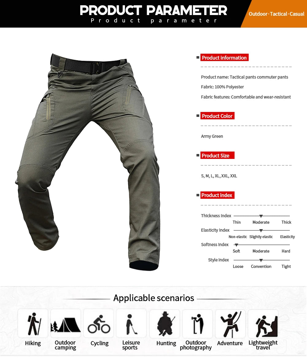 Tactical Work Pants Series New Men's IX9 Tactical Pants Multi-Pocket Large Capacity Training Pants Commuter Pants Wear-resistant