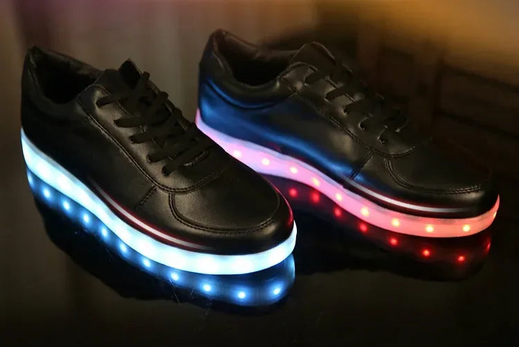 Maogu 2024 Adult Unisex Womens Mens Kid Luminous Sneakers Glowing USB Charge Boys LED Colorful Light-up Shoes Girls Footwear