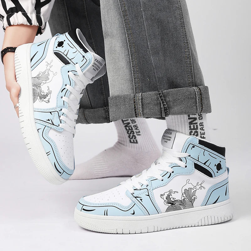 Mens Board Shoes 2025 New Winter Warm Anti Slip Thick Soled Outdoor Casual Sneakers Fashion High Top Lace Up Flat Walking Shoes