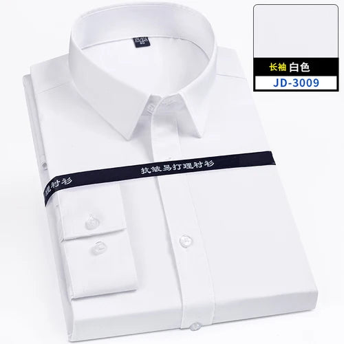 8XL Superfine Denier Bamboo Fiber Micro Elastic Formal Shirts for Men Plus Large Size Casual Slim Fit Long Sleeve Shirts for Men