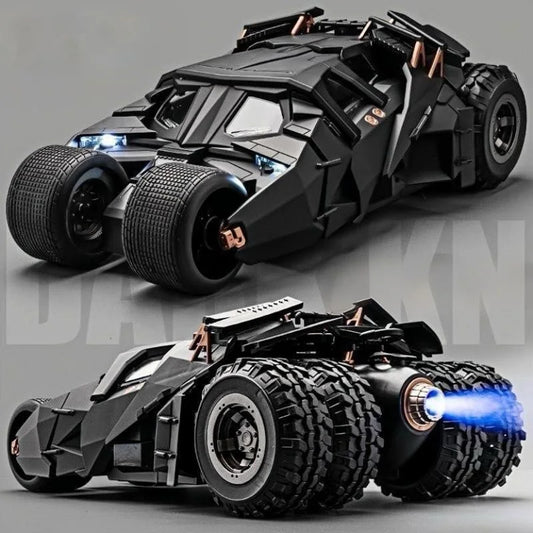 1/24 Classic Movie Car 2008 Batmobile Concept Bat Sports Car Model Metal Racing Car Vehicles Model Sound and Light Kids Toy Gift