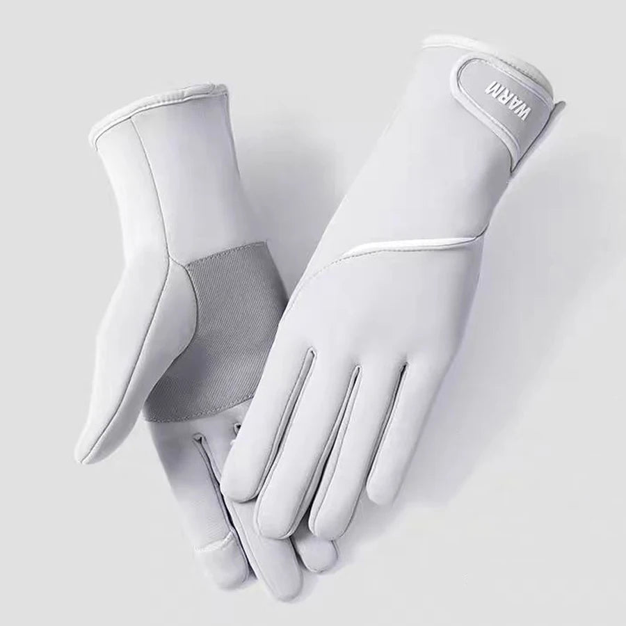 Winter Women's Thermal Gloves Touchscreen Compatible Fleece Lined Full Finger Waterproof Hand Warmer Mitten for Bike Cycling