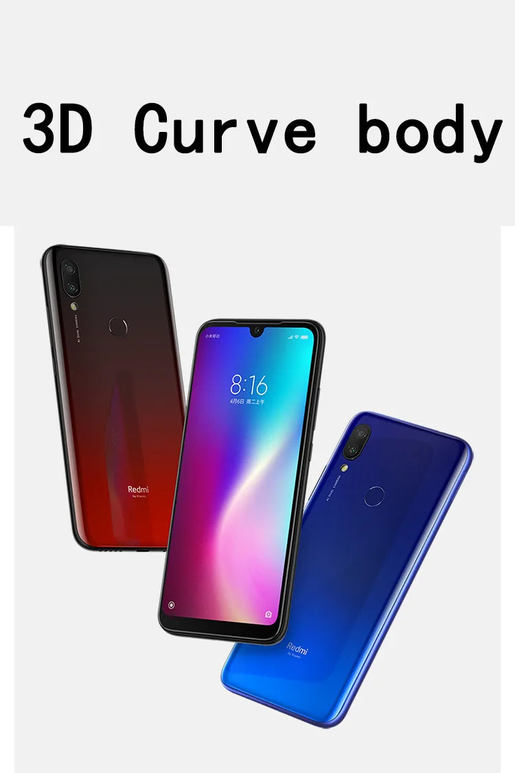 Original Xiaomi Redmi 7 4GB 64GB 6.81'' Mobile Phones Global ROM Google Play Android 4000 mAh Smartphone Fingerprint Free Gift
