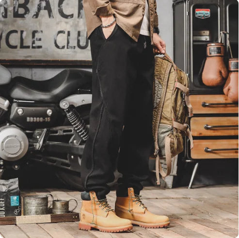 Men's American Retro Leggings Work Pants Loose Haren Casual Pants