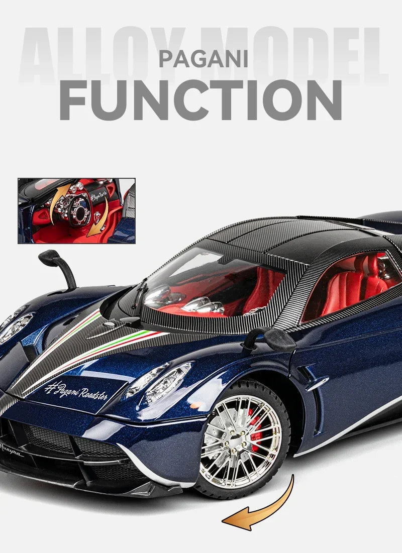1:18 Pagani Huayra Dinastia Supercar Alloy Diecasts & Toy Vehicles Metal Toy Car Model Sound and light Collection Kids Toy G96