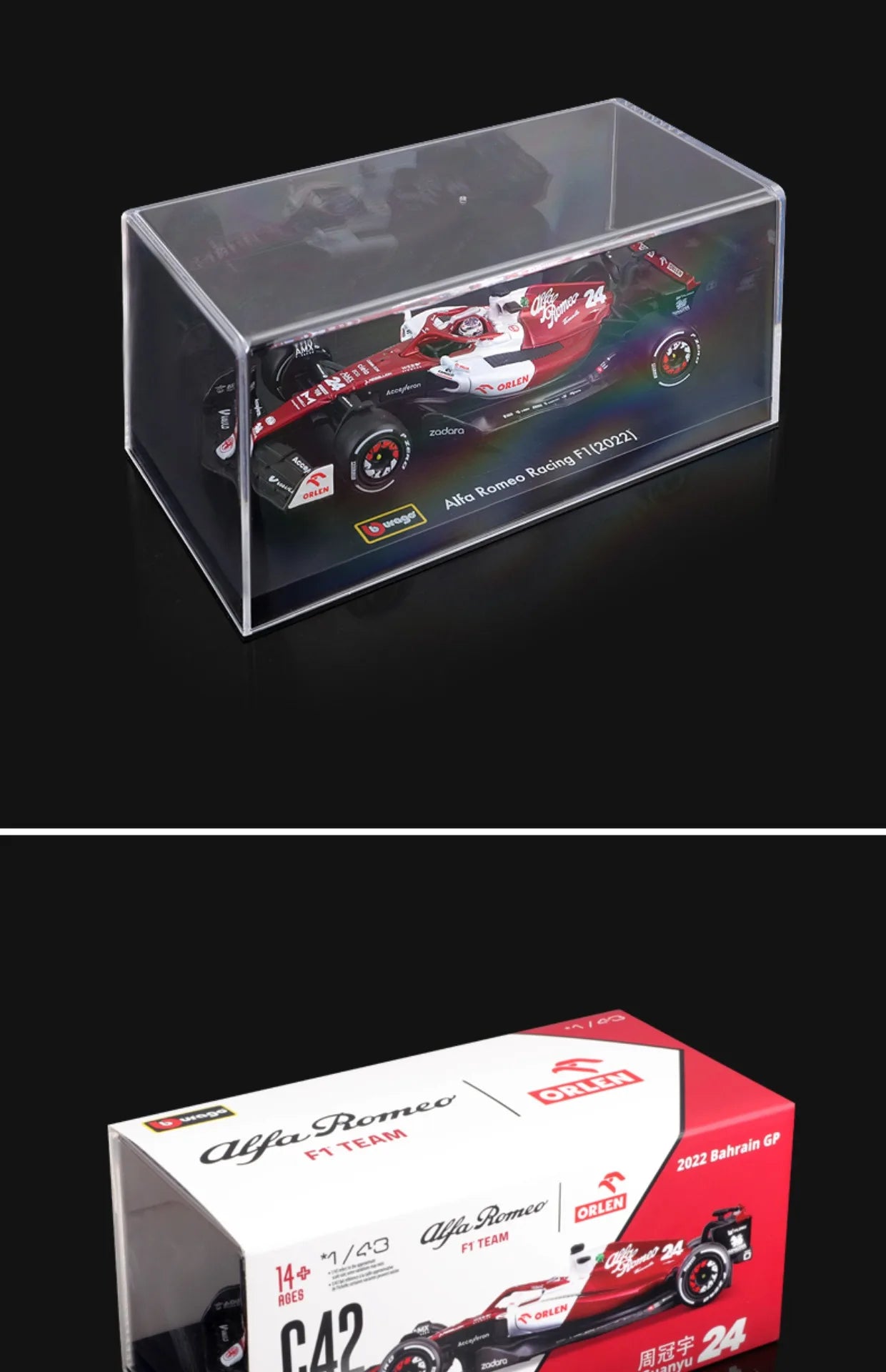Bburago Diecast 1:43 Car 2022 Alfa Romeo C42 Metal F1 Model Car Formula One Racing Car Formula 1 Alloy Toy Vehicle Collection