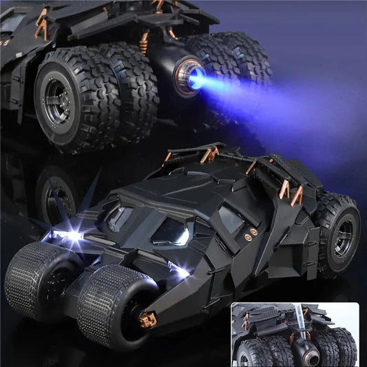 1/24 Classic Movie Car 2008 Batmobile Concept Bat Sports Car Model Metal Racing Car Vehicles Model Sound and Light Kids Toy Gift