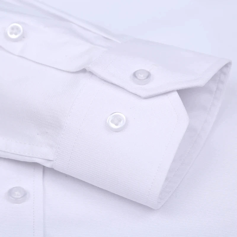 8XL Formal Office Wear 100 Cotton Long Sleeve Shirt for Men Business Casual Striped Work Shirt Men Long Sleeve White Black Blue