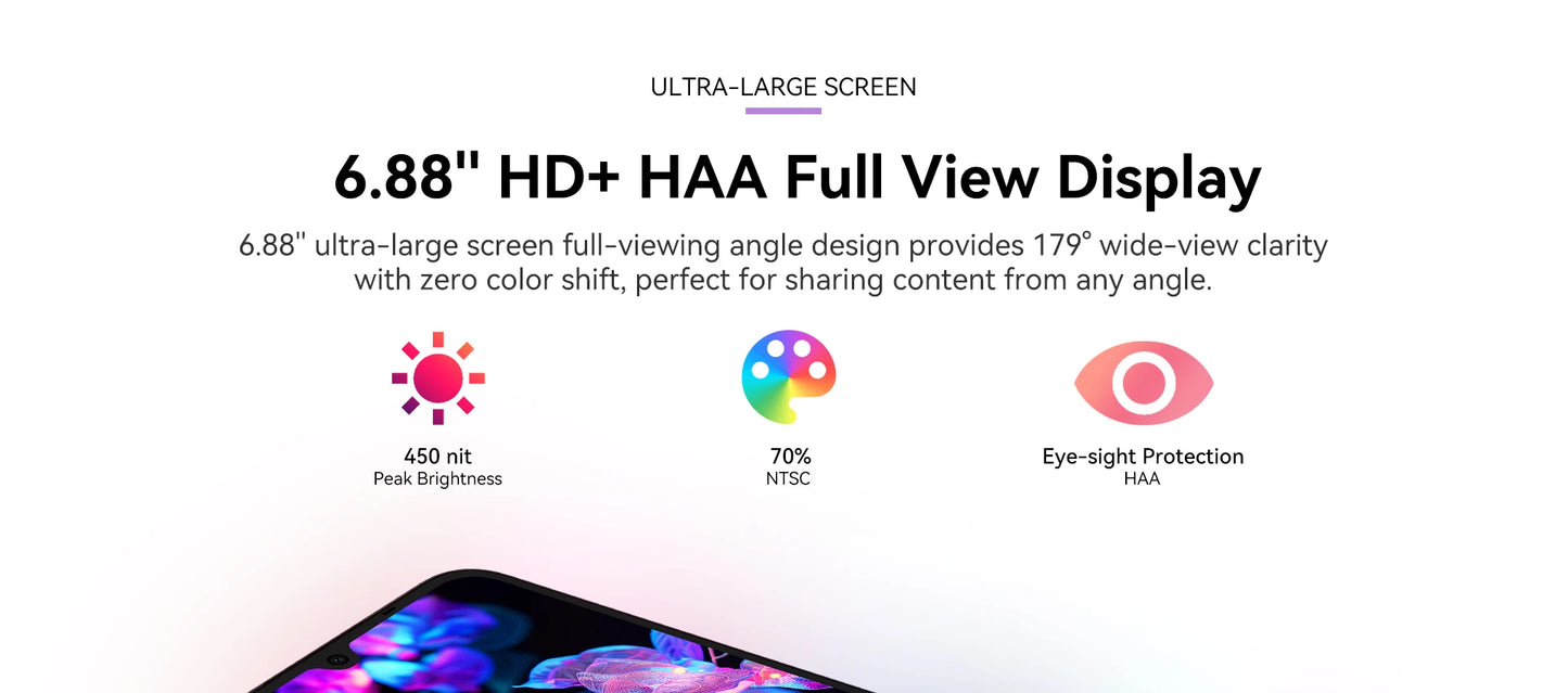 IIIF150 Action A5Pro Phone Android 15 Smartphone 8GB RAM 256GB ROM 6.8inch HD+ HAA Display Dual Screen Design 5100mAh Battery