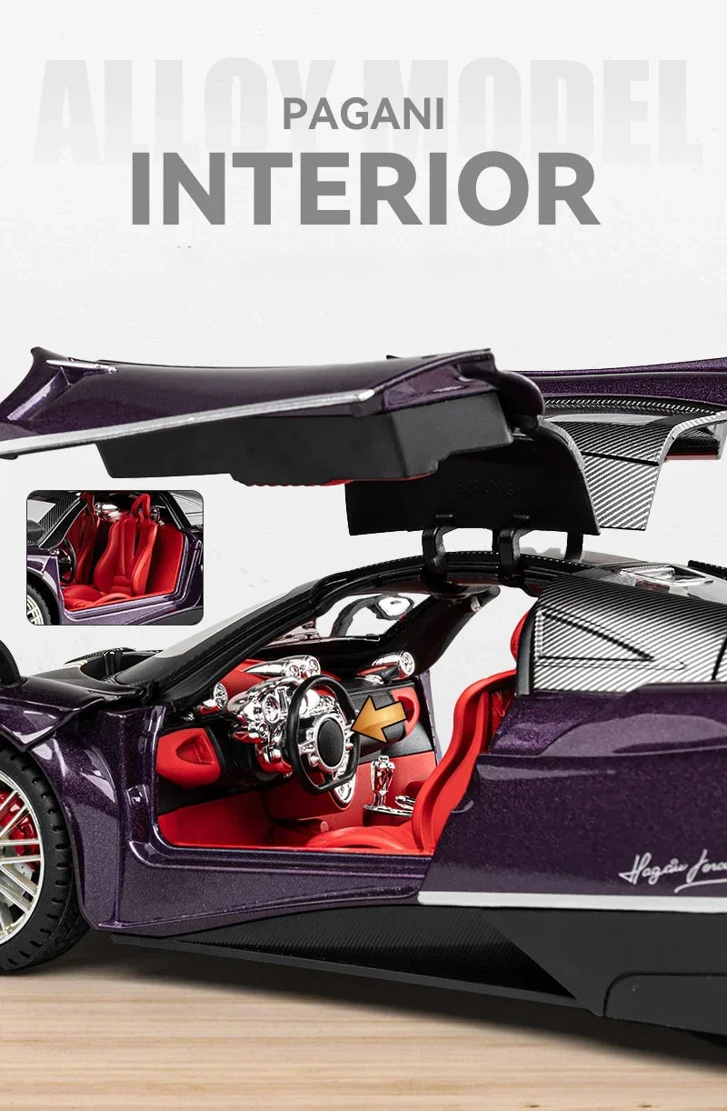 1:18 Pagani Huayra Dinastia Supercar Alloy Diecasts & Toy Vehicles Metal Toy Car Model Sound and light Collection Kids Toy G96