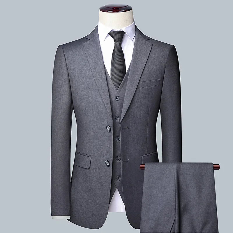 Tuxedo Suits for Men High-quality Slim Jackets Man Clothing Sale 3 Pieces Blazer Vest and Pants Set Men's Suit for Wedding
