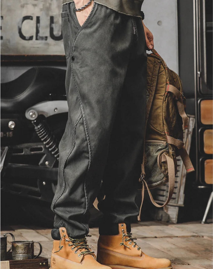 Men's American Retro Leggings Work Pants Loose Haren Casual Pants
