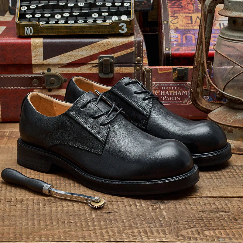 Vintage Men's Genuine Leather Brogues Dress Shoes Luxury Brand Handmade Fashion British Style Autumn Wedding Social Shoes Man